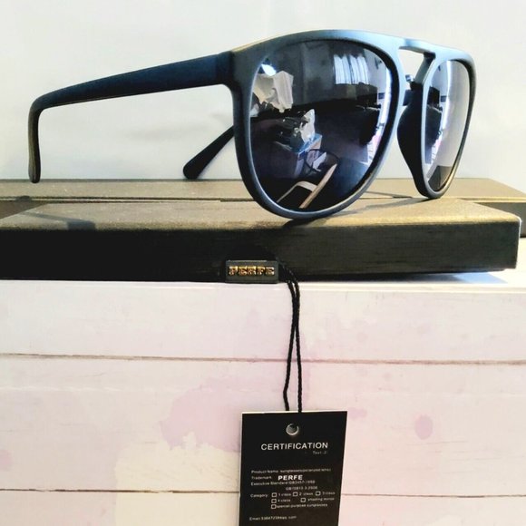 Unisex Sunglasses Polarized 100% UV Hand Made 59mm Black/ Black Lens 139mm main image 8